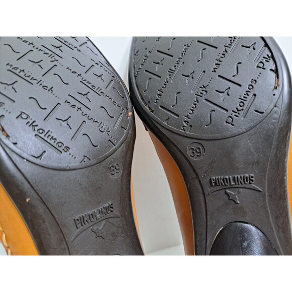 Pikolinos Women's 8.5-9 Slip On Low Heel Loafer Pumps Brown Leather Southwest - Picture 10 of 10